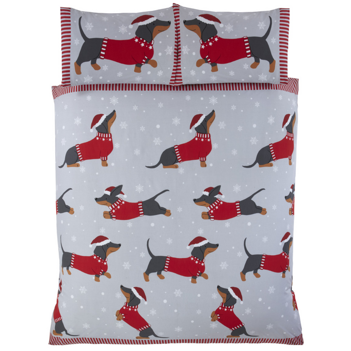 Dachshund Through The Snow Duvet Set - Williamsons Factory Shop