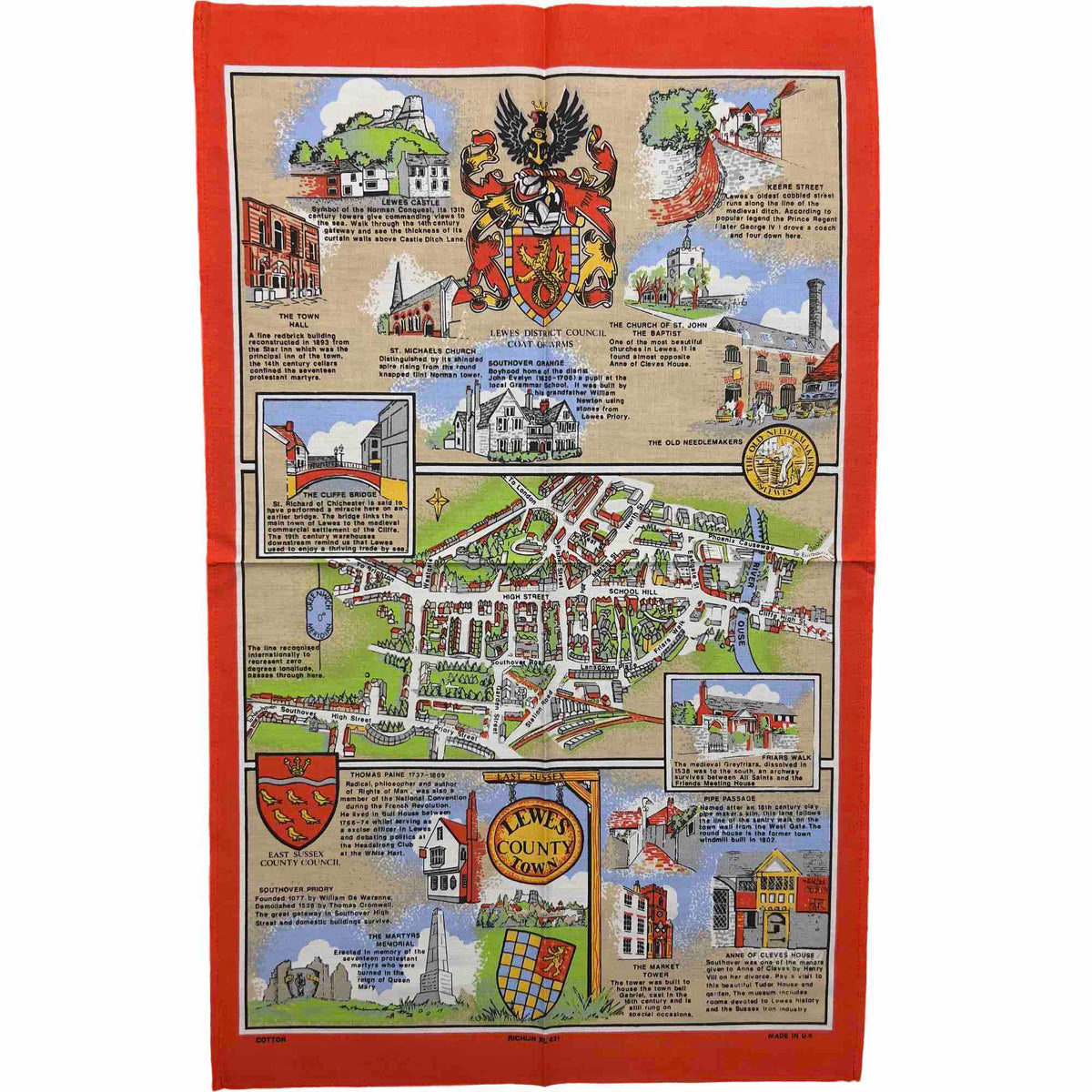Lewes County Cotton Tea Towel - Williamsons Home