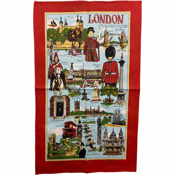 London Cotton Tea Towel - Blue - Williamsons Factory Shop