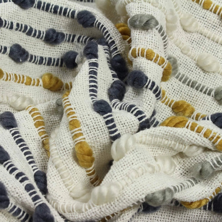 Furn Dhadit Stripe Throw - Ochre - Williamsons Factory Shop