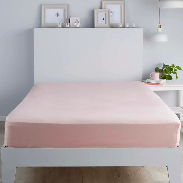 Serene Plain Dyed Fitted Bed Sheet (32cm) - Blush - Williamsons Factory Shop