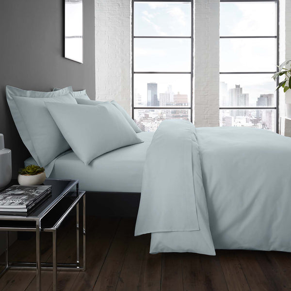 Serene Plain Dyed Fitted Bed Sheet (32cm) - Duck Egg - Williamsons Factory Shop