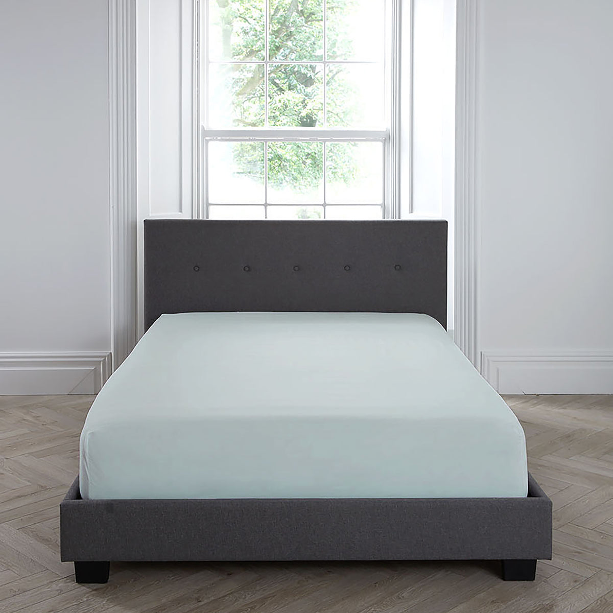 Serene Plain Dyed Fitted Bed Sheet (32cm) - Duck Egg