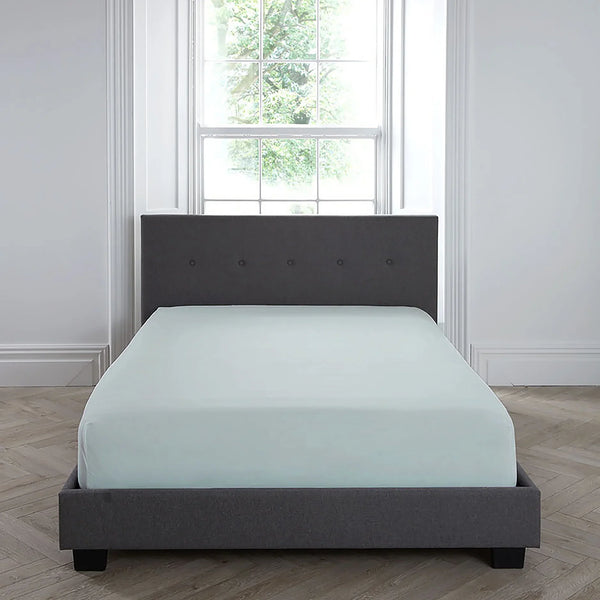 Serene Plain Dyed Fitted Bed Sheet (32cm) - Duck Egg - Williamsons Factory Shop