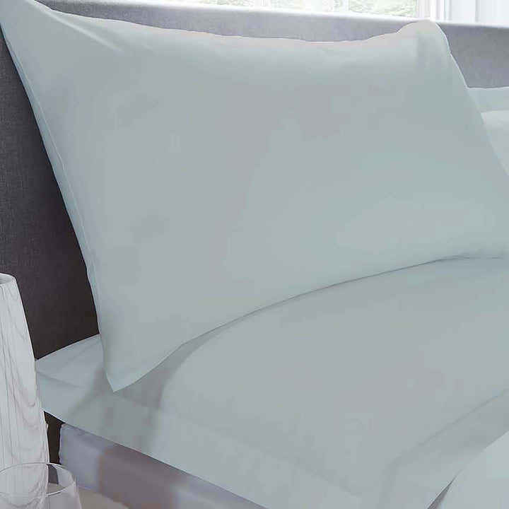 Serene Plain Dyed Fitted Bed Sheet (32cm) - Duck Egg - Williamsons Factory Shop