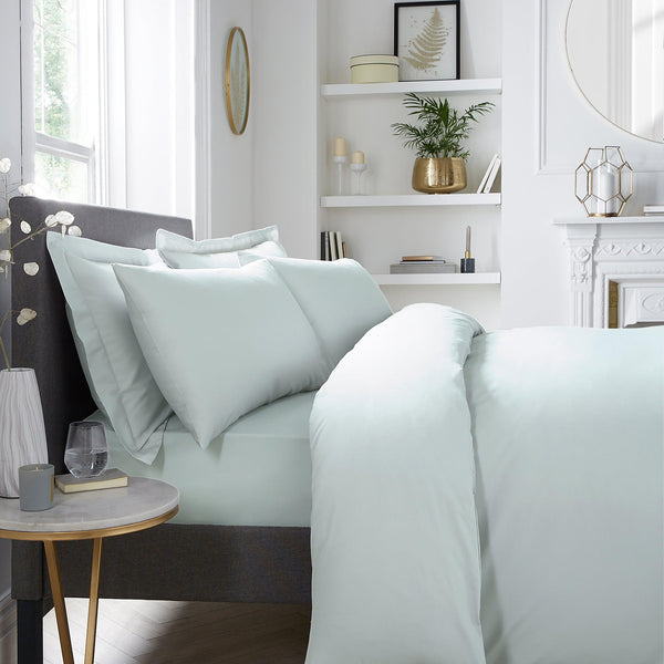 Serene Plain Dyed Fitted Bed Sheet (32cm) - Green - Williamsons Factory Shop
