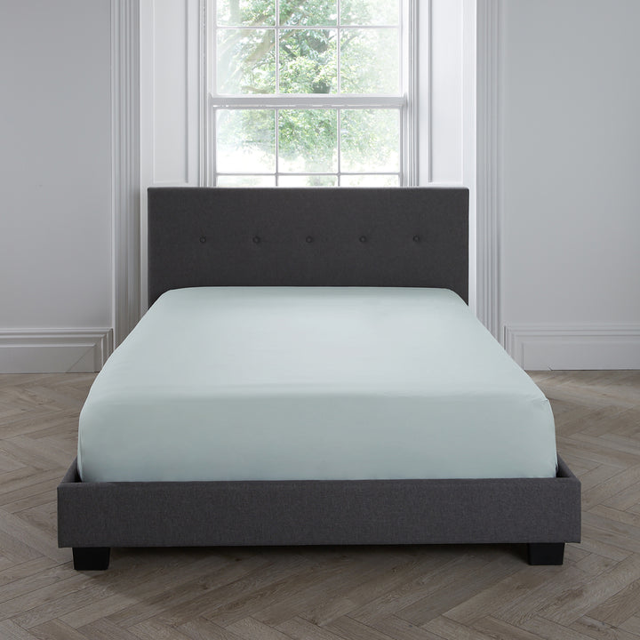 Serene Plain Dyed Fitted Bed Sheet (32cm) - Green - Williamsons Factory Shop