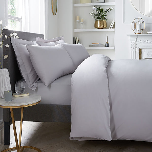Serene Plain Dyed Fitted Bed Sheet (32cm) - Silver - Williamsons Factory Shop