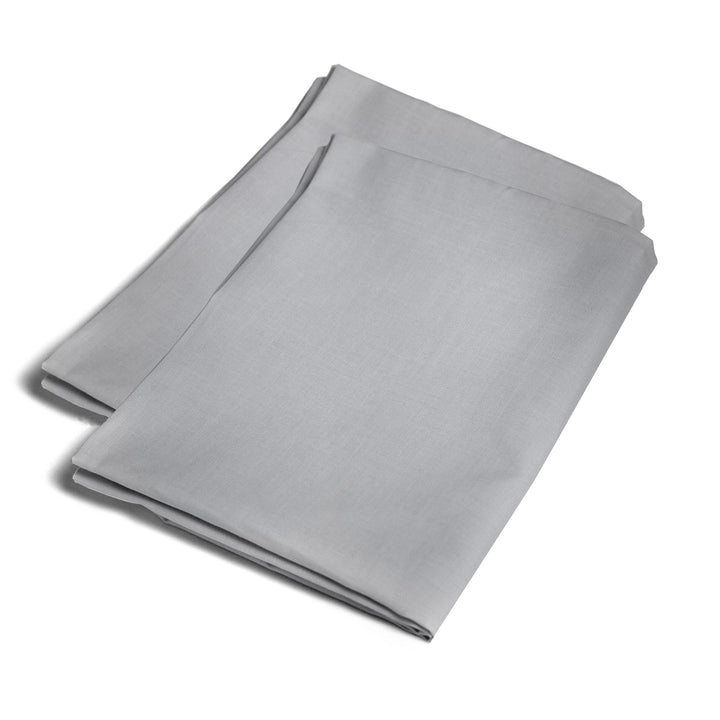 Serene Plain Dyed Pair of Housewife Pillowcases - Silver - Williamsons Factory Shop