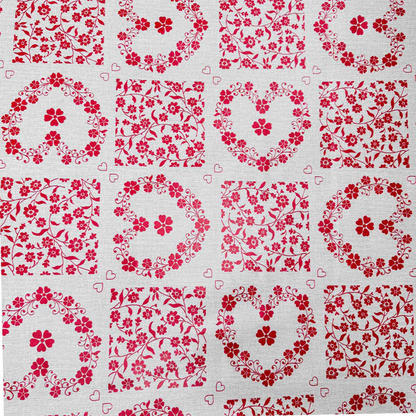 Red Hearts Patchwork Vinyl Oil Cloth