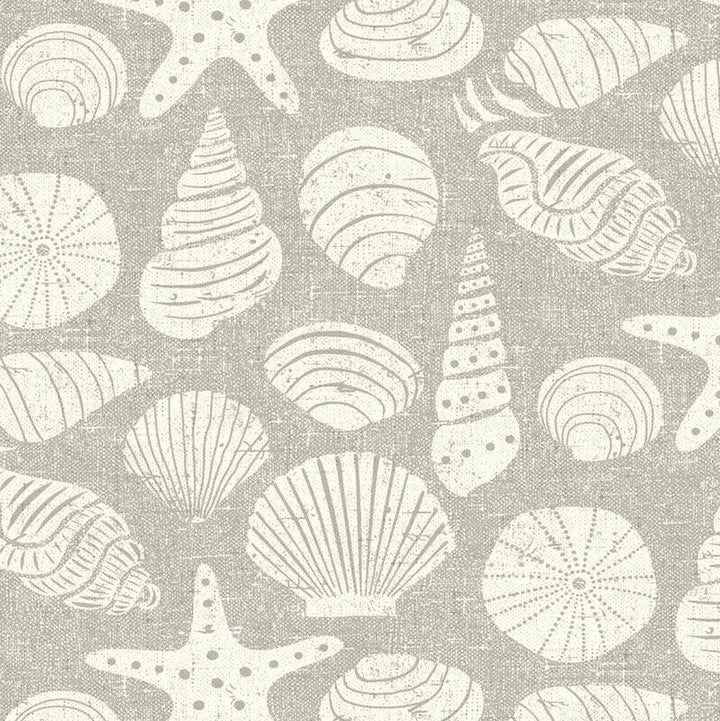 Sea Shells Grey PVC Coated Tablecloth - Williamsons Factory Shop