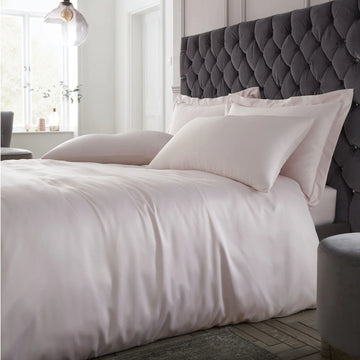 Silky Soft Satin Duvet Cover Set - Blush Pink