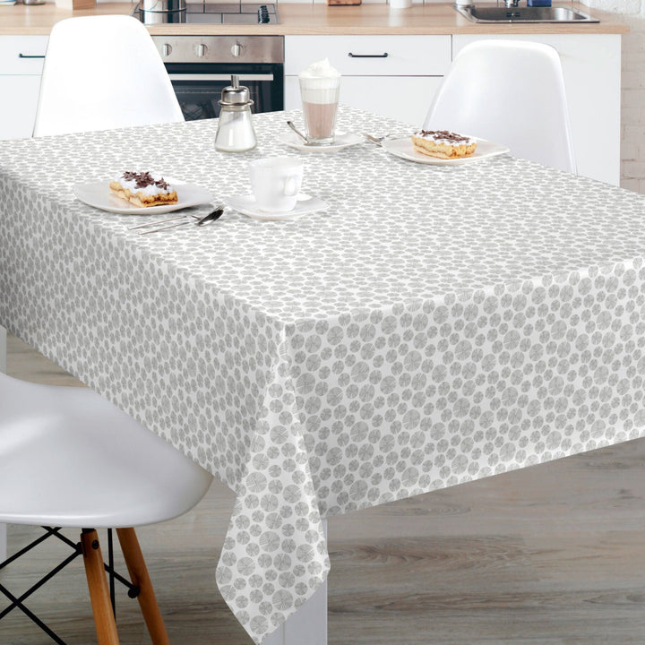 Silver Circles Vinyl Oil Cloth - Williamsons Factory Shop