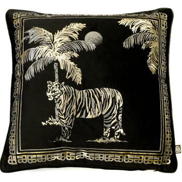 Laurence Llewelyn-Bowen Tiger Cushion - Black