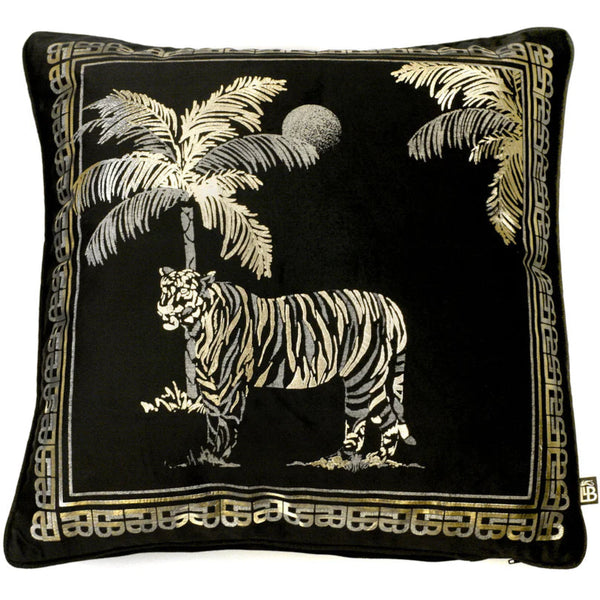 Laurence Llewelyn-Bowen Tiger Cushion - Black