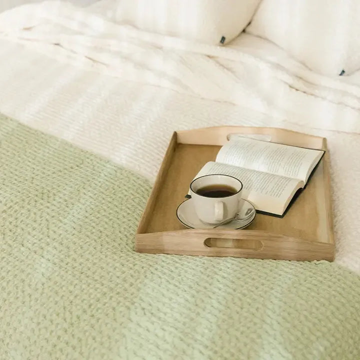 Santa Luzia Waffle Bedspread - Khaki Green - Williamsons Factory Shop