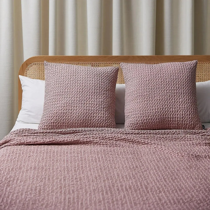 Santa Luzia Waffle Bedspread - Pink - Williamsons Factory Shop
