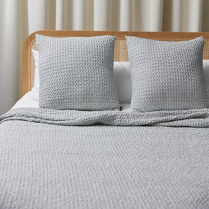 Santa Luzia Waffle Bedspread - Silver Grey - Williamsons Factory Shop