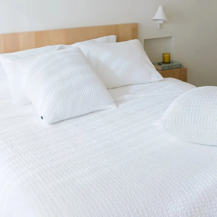 Santa Luzia Waffle Bedspread - White - Williamsons Factory Shop