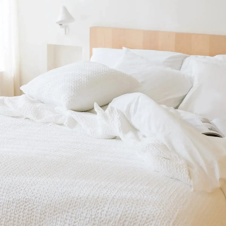 Santa Luzia Waffle Bedspread - White - Williamsons Factory Shop