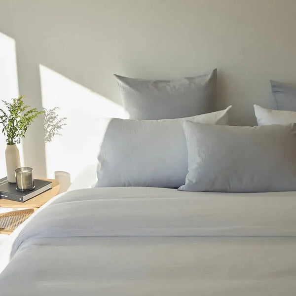 Tavira Washed Cotton Duvet Cover - Grey - Williamsons Factory Shop
