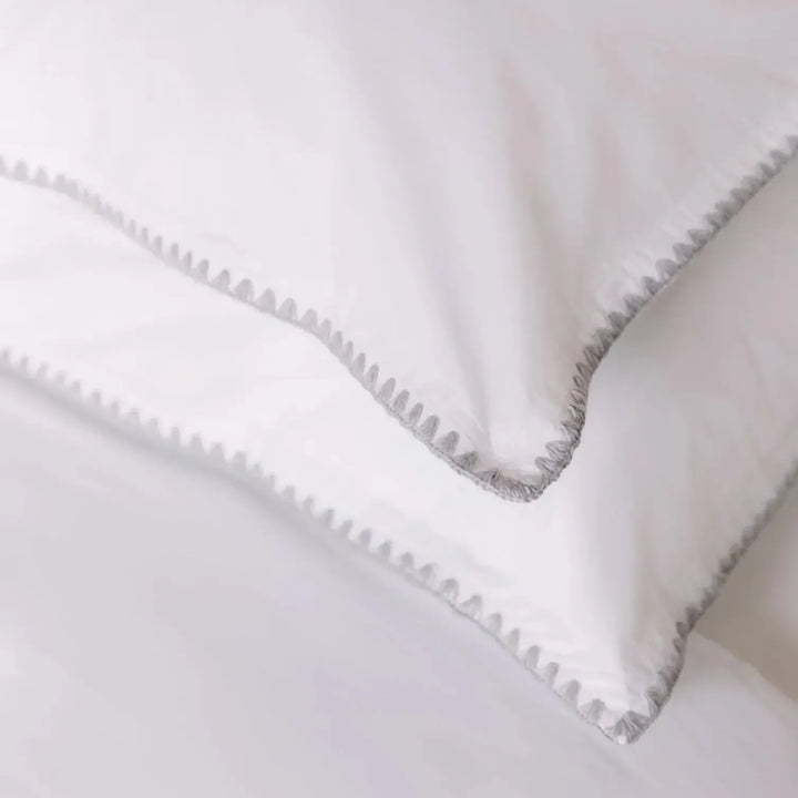 Cascais Percale 400TC Duvet Cover - Grey - Williamsons Factory Shop