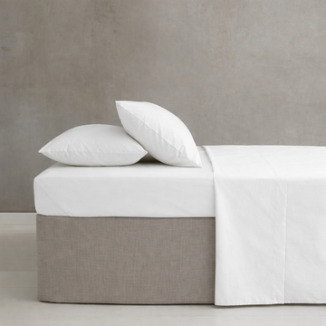 Easy Iron Percale Sheet (25cm) - White