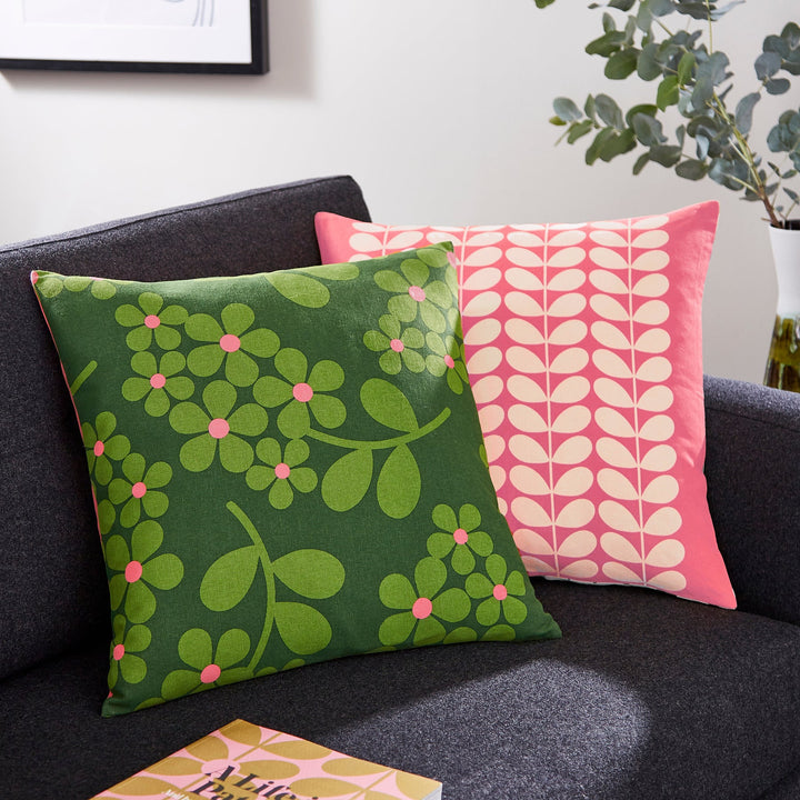 Orla Kiely Wisteria Cushion - Green - Williamsons Factory Shop