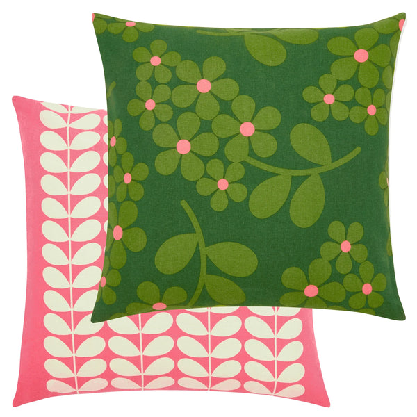 Orla Kiely Wisteria Cushion - Green - Williamsons Factory Shop