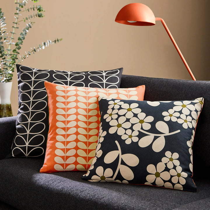 Orla Kiely Wisteria Cushion - Navy - Williamsons Factory Shop