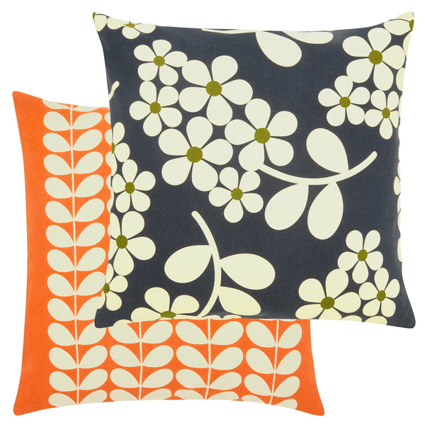 Orla Kiely Wisteria Cushion - Navy - Williamsons Factory Shop