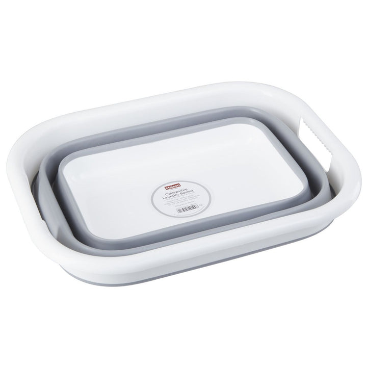 Collapsible Laundry Basket - Grey/White - Williamsons Factory Shop