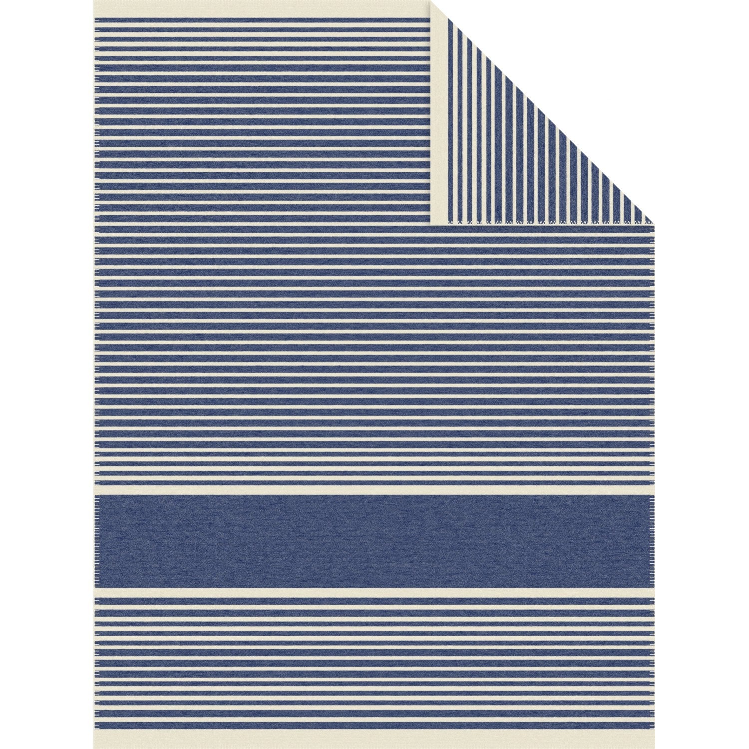 Ibena Ibiza Stripe Luxury Blanket - Navy