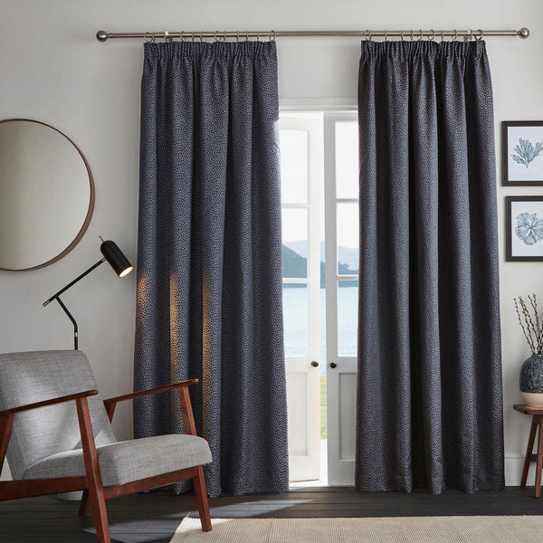 Ardely Blackout Pencil Pleat Curtains - Indigo-Williamsons Factory Shop