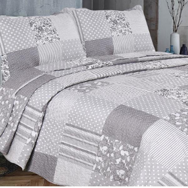 Ariana Quilted Patchwork Bedspread-Williamsons Factory Shop