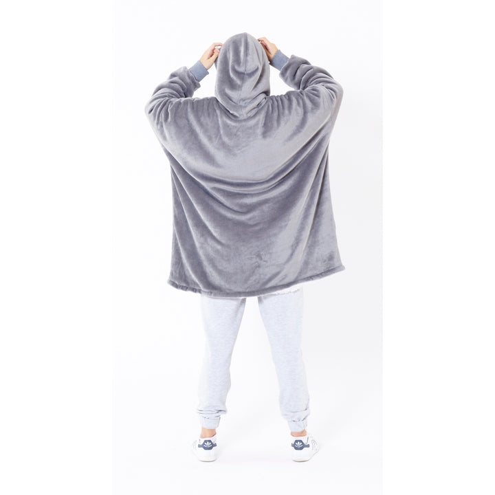 Eskimo Oversized Sherpa Hoodie Blanket - Grey - Williamsons Factory Shop