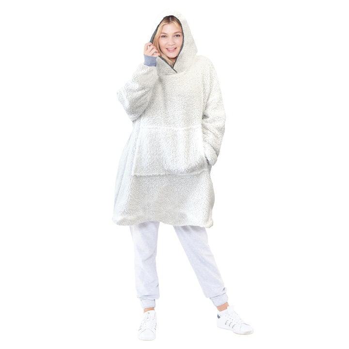 Eskimo Oversized Sherpa Hoodie Blanket - Pink - Williamsons Factory Shop