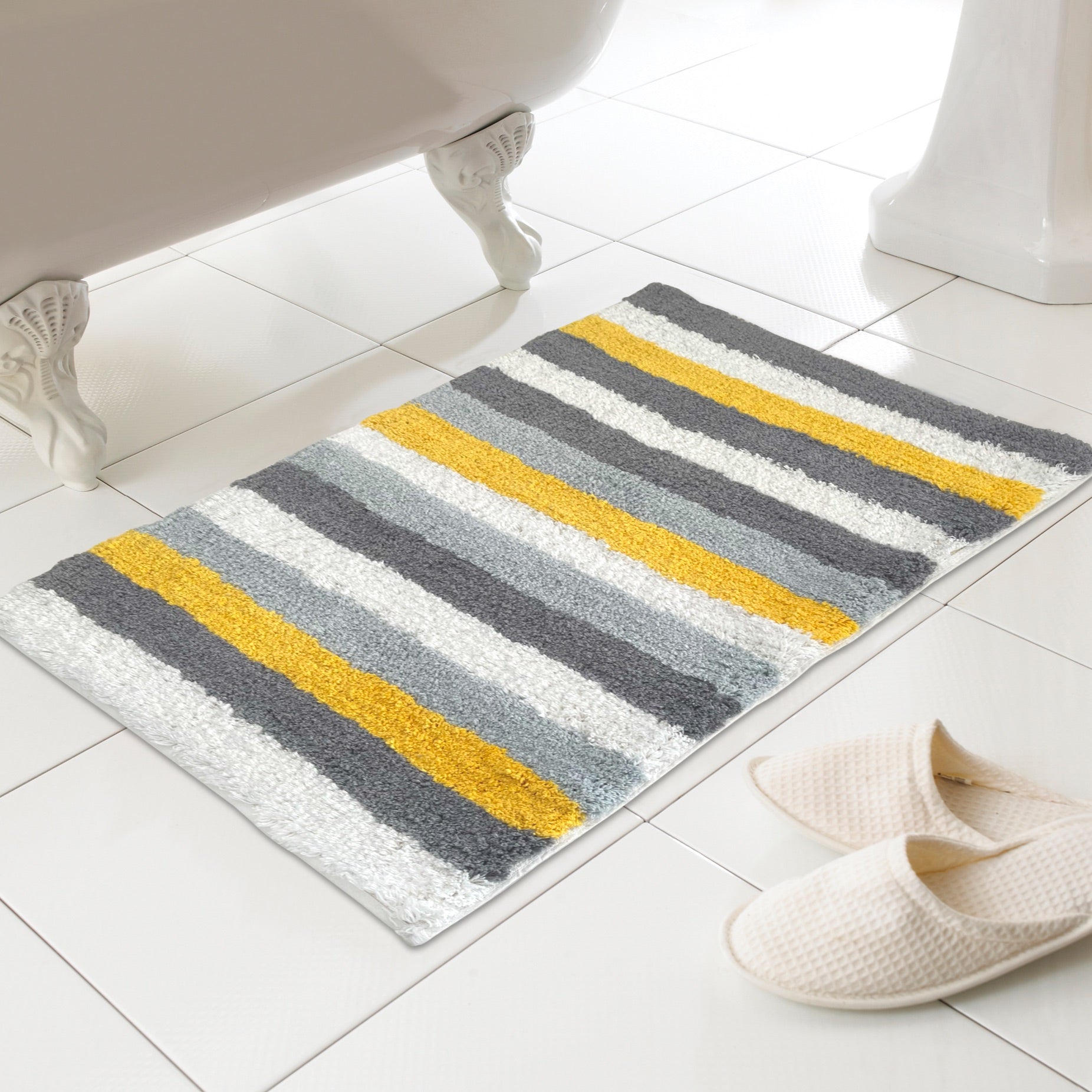 Stripe Bath Mat - Ochre