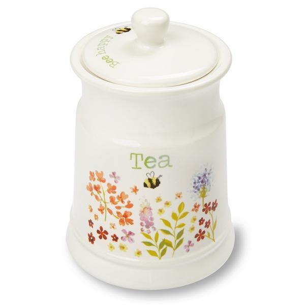 Bee Happy Ceramic Tea Canister-Williamsons Factory Shop