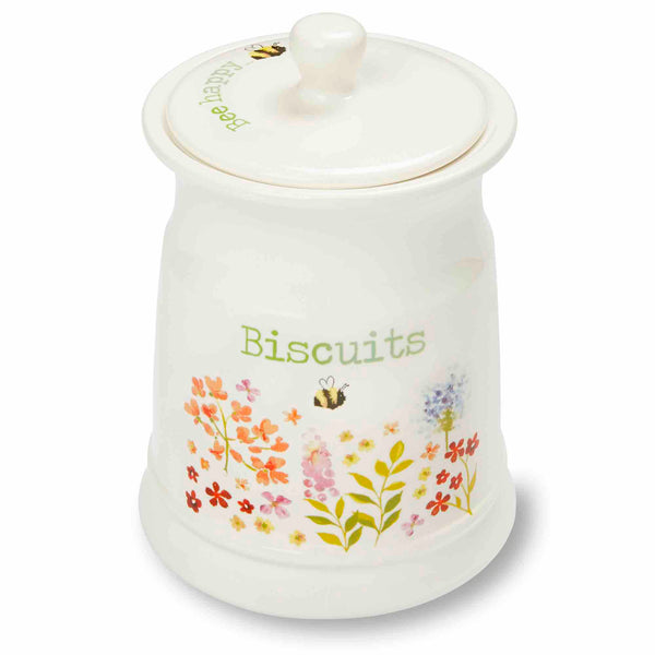 Bee Happy Ceramic Biscuit Canister