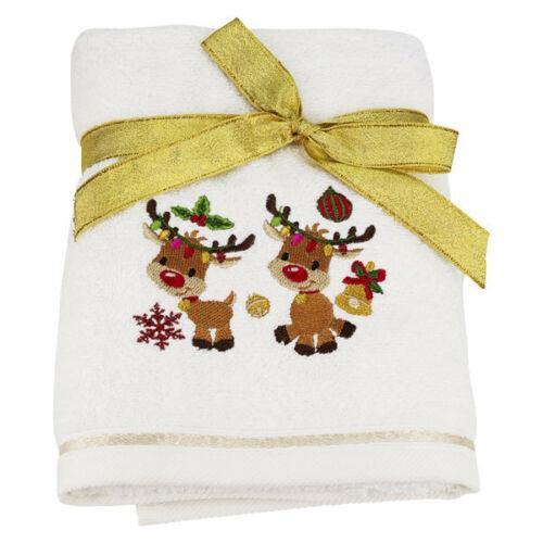 Bellissimo Reindeer Xmas Festive Hand Towel - Williamsons Factory Shop