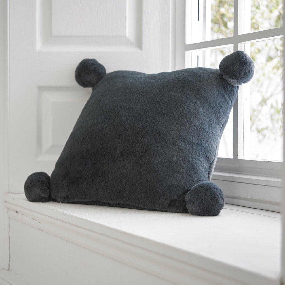 Bolingbroke Faux Fur Cushion - Charcoal-Williamsons Factory Shop
