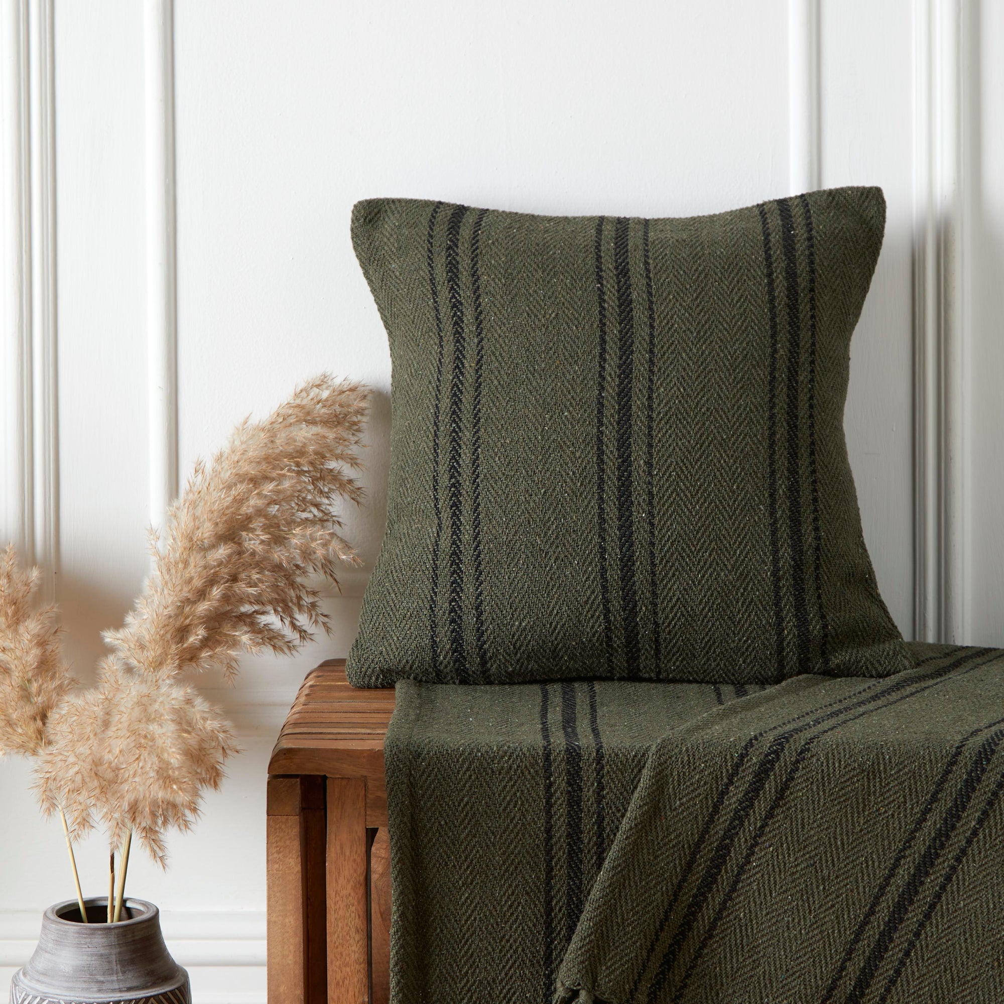 Drift Home Brinley Recycled Cotton Throw - Moss