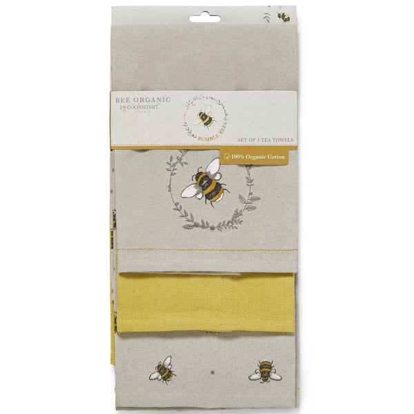 Bumble Bees 3 Pack Tea Towels - Williamsons Factory Shop