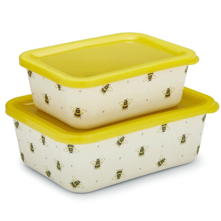 Bumble Bees Set of 2 Bamboo Storage Boxes-Williamsons Factory Shop
