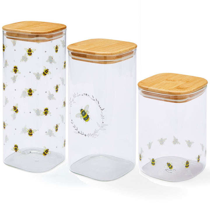 Bumble Bees Glass Storage Jar - Williamsons Factory Shop