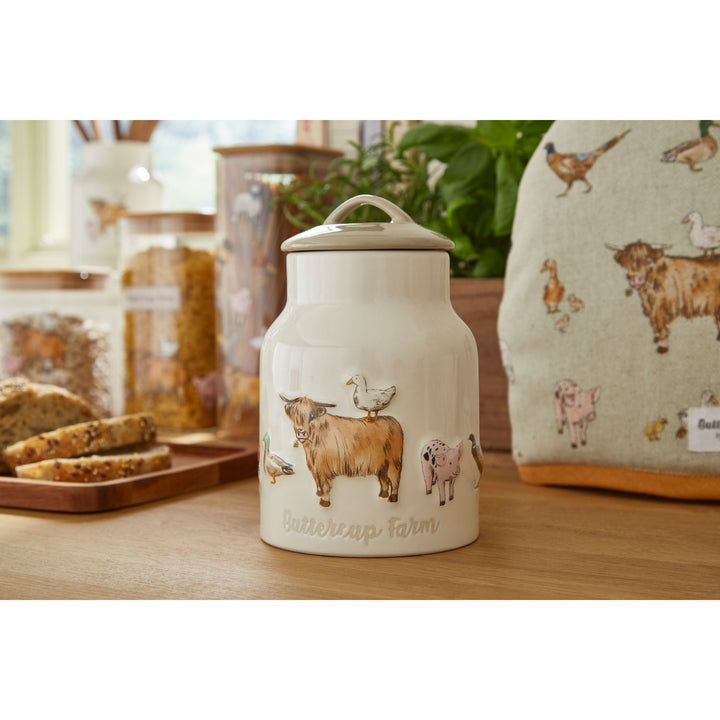 Buttercup Farm Ceramic Biscuit Canister - Williamsons Factory Shop