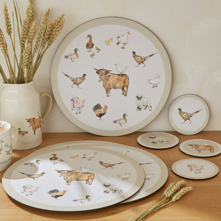 Buttercup Farm Pack of 4 Round Placemats - Williamsons Factory Shop