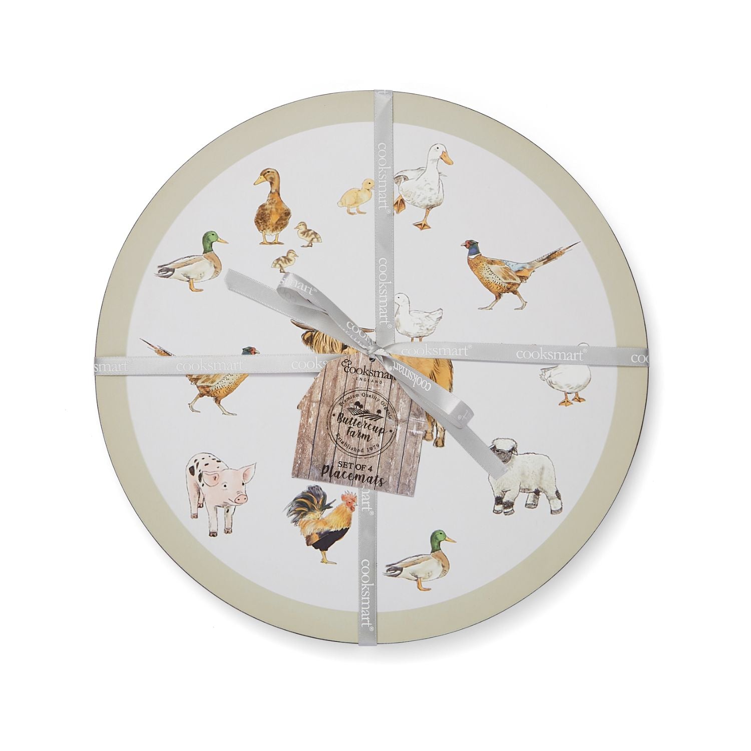 Buttercup Farm Pack of 4 Round Placemats