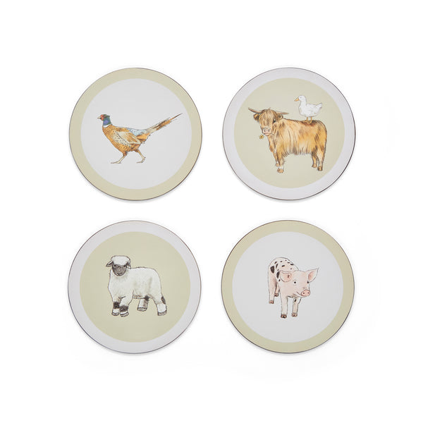 Buttercup Farm Pack of 4 Round Coasters - Williamsons Factory Shop